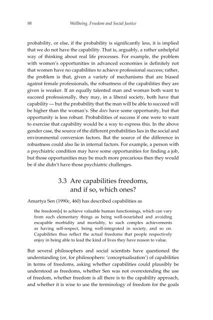 Wellbeing, Freedom and Social Justice The Capability Approach Re-Examined, 2017a