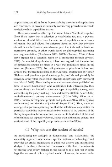 Wellbeing, Freedom and Social Justice The Capability Approach Re-Examined, 2017a