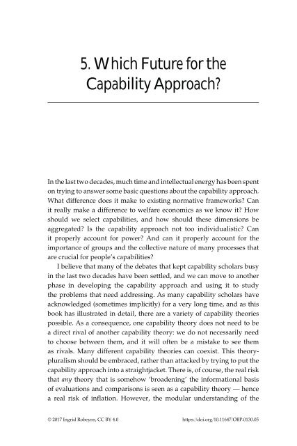 Wellbeing, Freedom and Social Justice The Capability Approach Re-Examined, 2017a