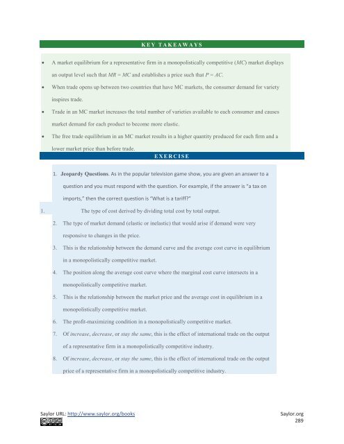 International Trade - Theory and Policy, 2010a