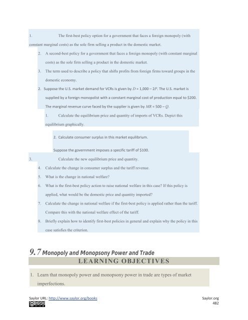 International Trade - Theory and Policy, 2010a