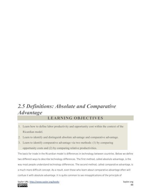 International Trade - Theory and Policy, 2010a