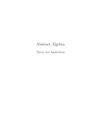 Abstract Algebra- Theory and Applications, 2016a