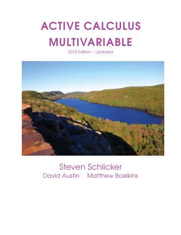 Active Calculus Multivariable, 2018a