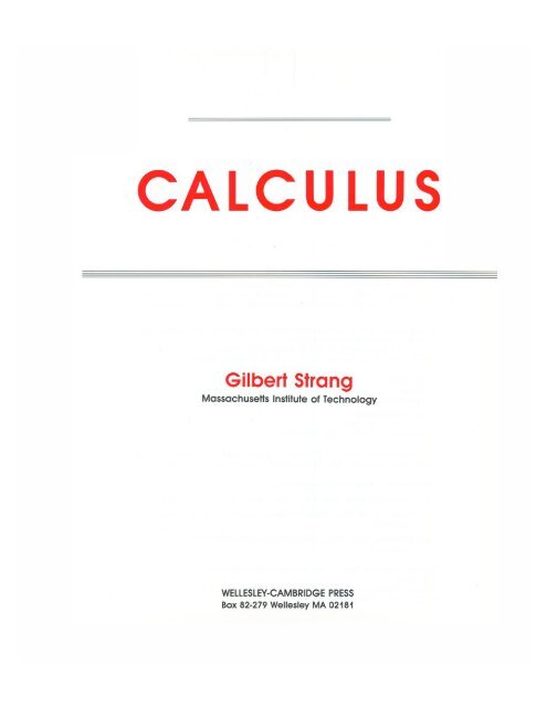 Calculus, 1991a