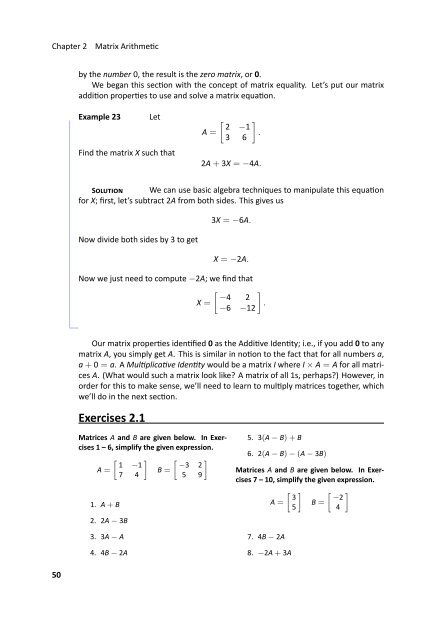 Fundamentals of Matrix Algebra, 2011a