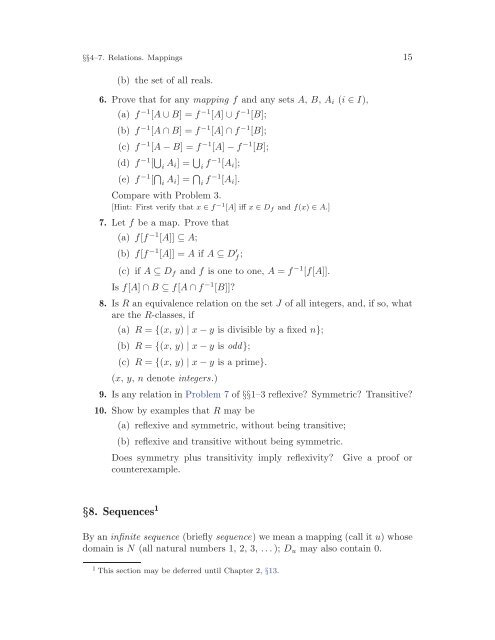 Mathematical Analysis I, 2004a