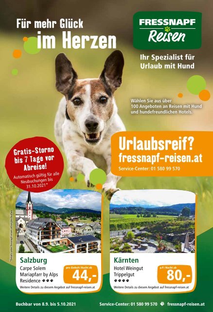 Fressnapf Reisen Flugblatt 09/ 2021