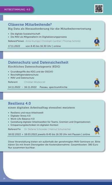 Schulungen & Trainings für Mitarbeitervertretung 2022