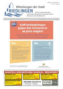 Amtliches Mitteilungsblatt Riedlingen 08.09.2021