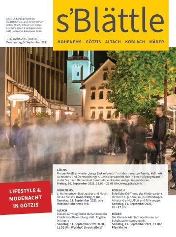 s'Blättle Nr. 36 - Do, 9. September 2021