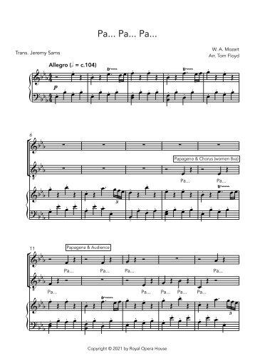 Everybody Sing! The Magic Flute vocal score and lyrics sheet