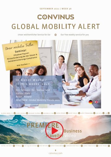 CONVINUS Global Mobility Alert Week 36