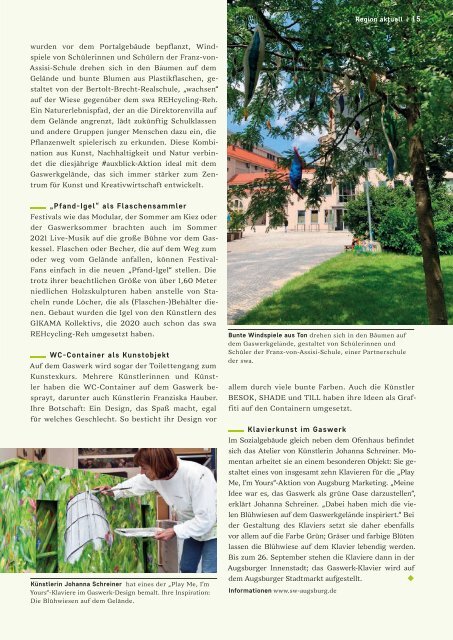 SchlossMagazin Augsburg Nordschwaben + Fünfseenland September + Oktober 2021