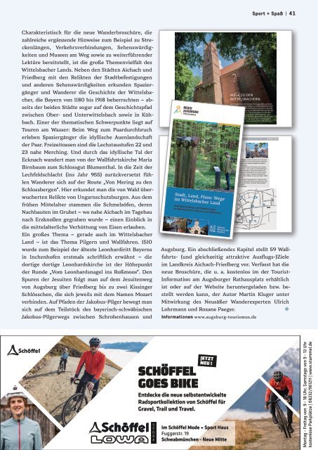 SchlossMagazin Augsburg Nordschwaben + Fünfseenland September + Oktober 2021