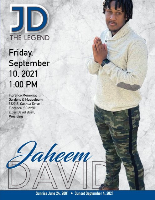 Jaheem David Memorial Program