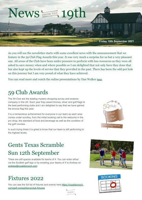 Members Weekly Newsletter 10-09-21