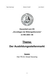 Der Ausbildungsstellenmarkt