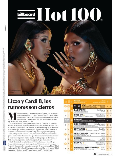 Billboard Bolivia N1 Septiembre 2021