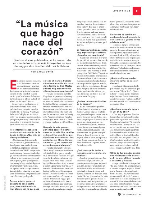 Billboard Bolivia N1 Septiembre 2021