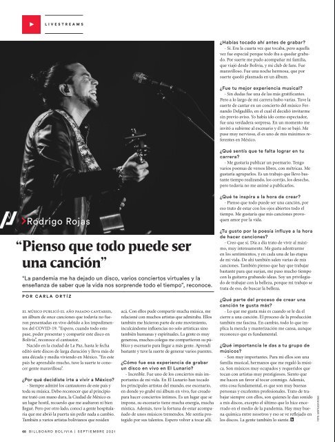 Billboard Bolivia N1 Septiembre 2021