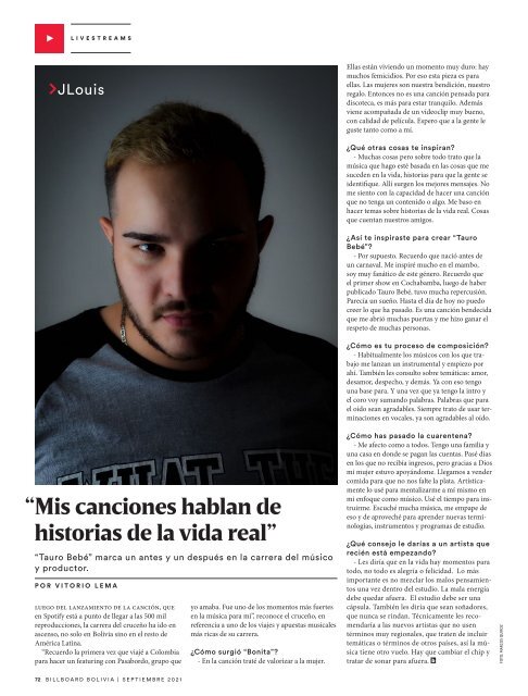 Billboard Bolivia N1 Septiembre 2021