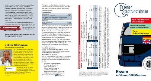 Essen in 50 und 100 Minuten - Ruhrgebiet Stadtrundfahrten