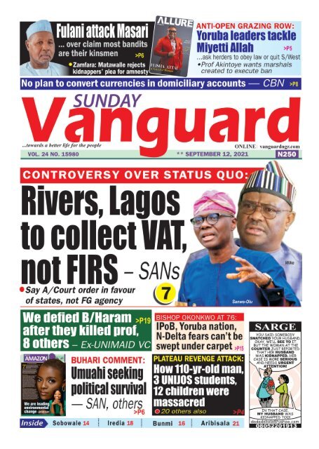 12092021 - Rivers , Lagos to collect VAT not FIRS