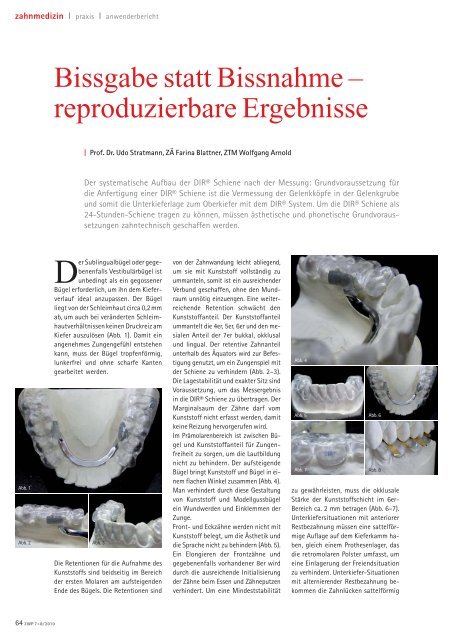 Bissgabe statt Bissnahme - Dental-Labor Wolfgang Arnold GmbH