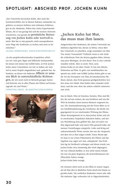 Filmakademie Baden-Württemberg Campus Magazin 21/22