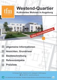 Westend-Quartier – Moderne Eigentumswohnungen und Penthäuser in Augsburg-Kriegshaber Ulmer Straße von tfm Wohnbau