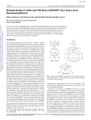 Rational design of visible and NIR distyryl-BODIPY dyes from a ...