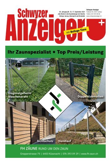 Schwyzer Anzeiger – Woche 37 – 19. September 2021