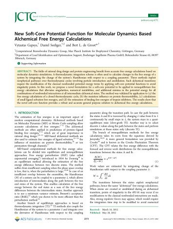 New Soft-Core Potential Function for Molecular Dynamics Based ...