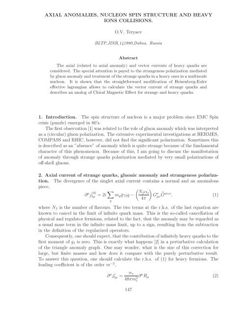 References - Bogoliubov Laboratory of Theoretical Physics - JINR