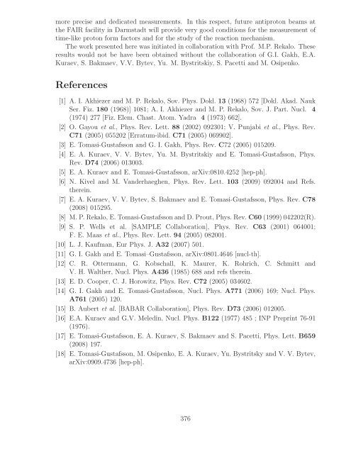 References - Bogoliubov Laboratory of Theoretical Physics - JINR