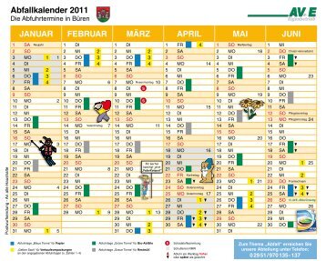 und Elektrogeräte Abfallkalender 2011
