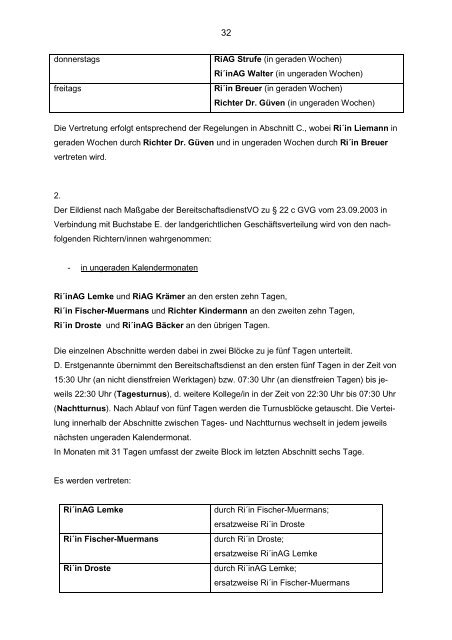 Geschäftsverteilung 2012 - Amtsgericht Bielefeld