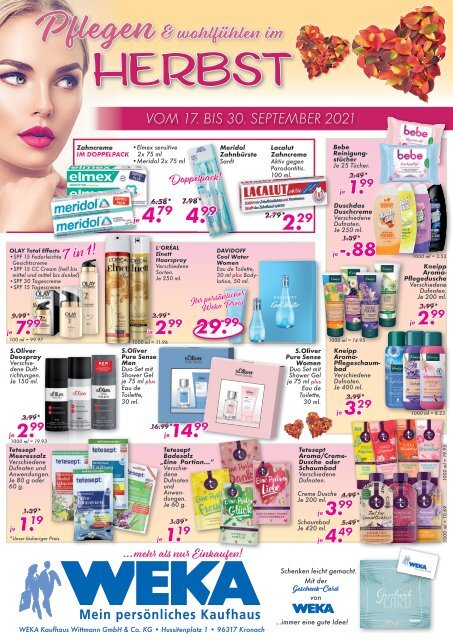 Kosmetikhandzettel September ab 17.9 in Kronach