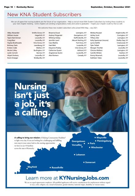 Kentucky Nurse - September 2021