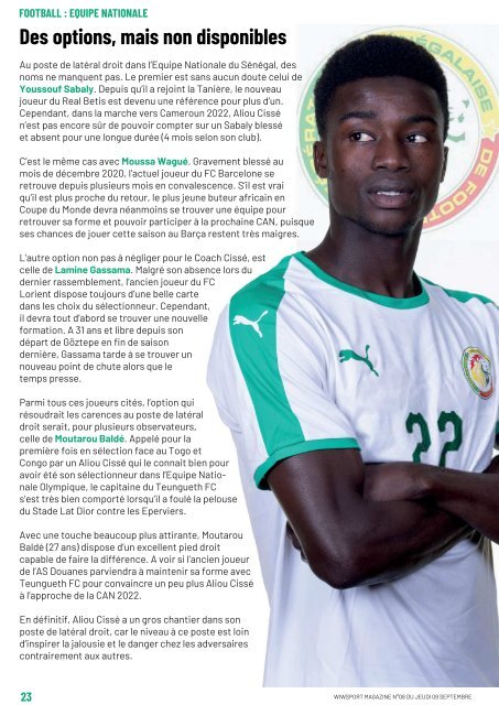 wiwsport Magazine n°09 - 16 septembre 2021