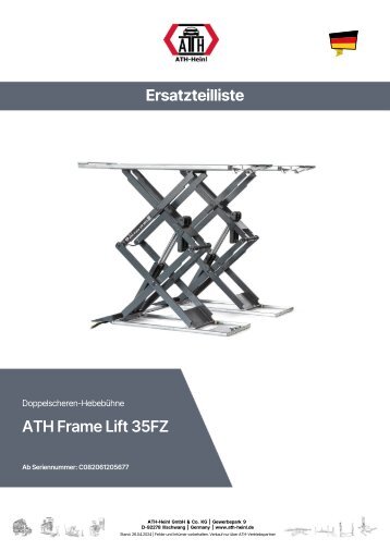 ATH-Heinl ERSATZTEILBUCH SPARE PARTS BOOK Frame Lift 35FZ