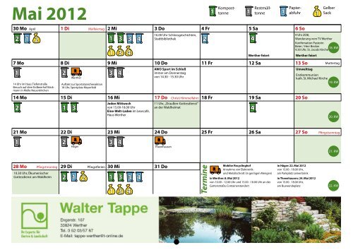 Umweltkalender 2012 - Stadt Werther