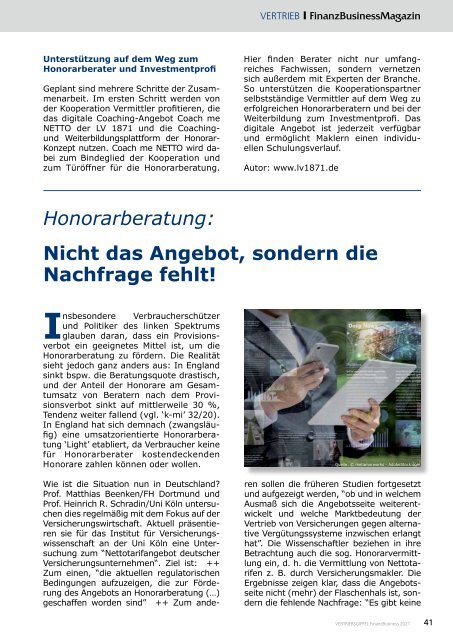 Vertriebsgipfel - FinanzBusiness 2021