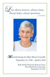 Program for Memorial Liturgy for Mary Connolly