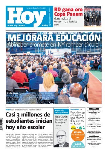 Edición impresa, HOY, lunes 20 de septiembre 2021