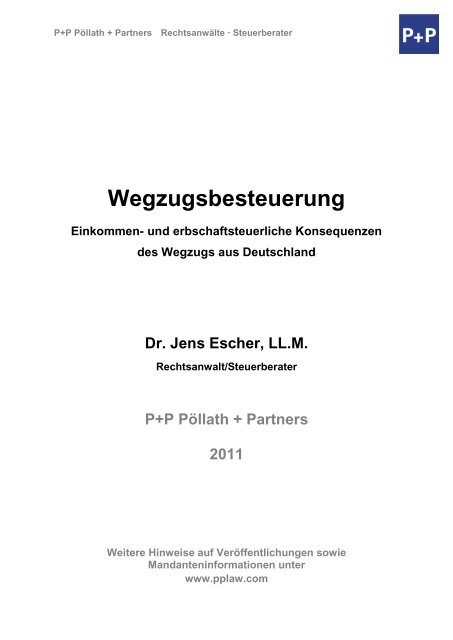 Wegzugsbesteuerung - P+P Pöllath + Partners