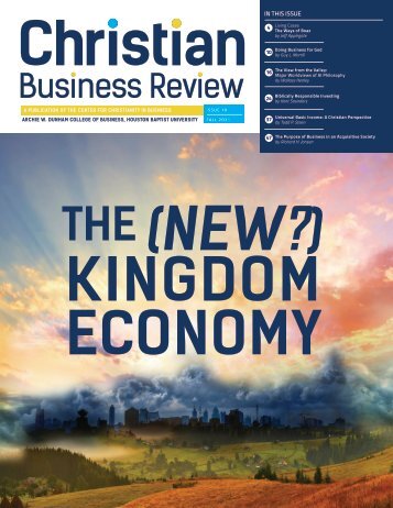 Christian Business Review 2021: The (New?) Kingdom Economy