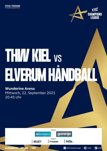 ZEBRA Hallenheft THW Kiel vs. Elverum Handball, 22.09.2021 in Kiel