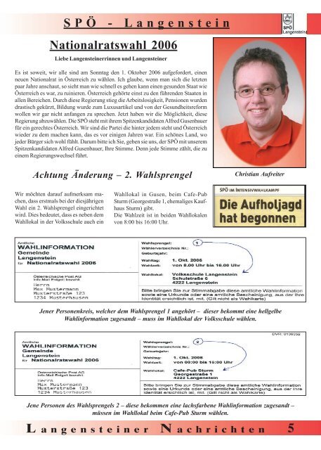 L angensteiner N achrichten 1 - SPÖ Langenstein